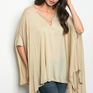 Tan Flowy Blouse